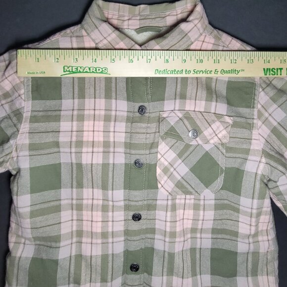 Bass Pro Shops Outdoor Kids Youth Pink and Green Plaid Snap Jacket Size Large - Picture 14 of 16